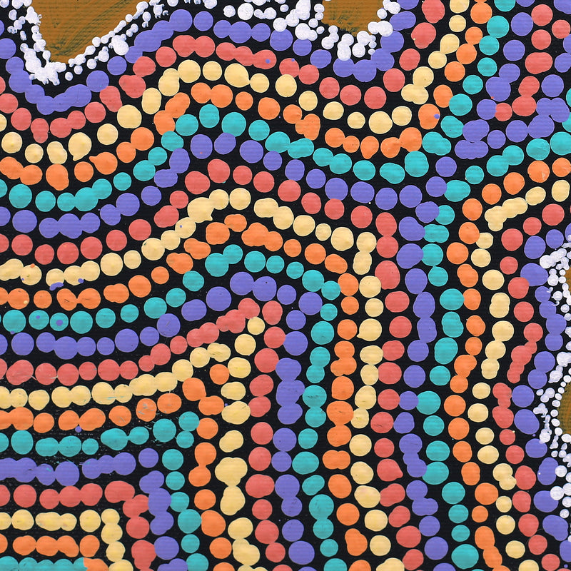 Aboriginal Artwork by Yvonne Nangala Gallagher, Yankirri Jukurrpa (Emu Dreaming) - Ngarlikurlangu, 30x30cm