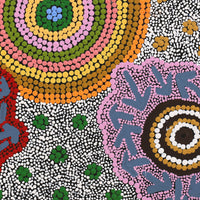 Aboriginal Artwork by Yvonne Nangala Gallagher, Ngapa Jukurrpa (Water Dreaming) - Pirlinyarnu, 40x40cm