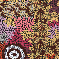 Aboriginal Artwork by Yvonne Nangala Gallagher, Yankirri Jukurrpa (Emu Dreaming), 30x30cm