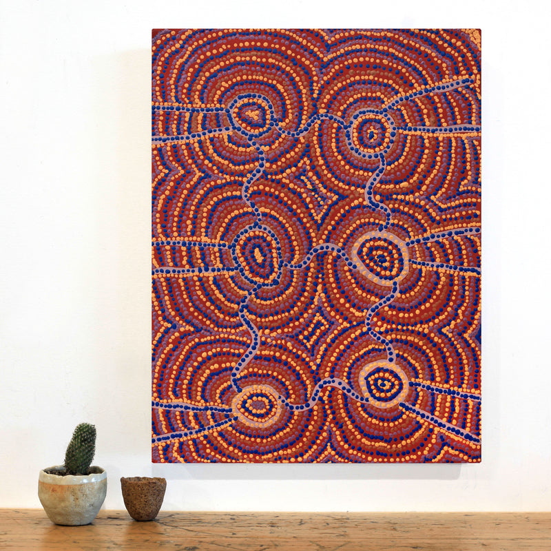 Aboriginal Artwork by Yvonne Lewis, Minyma Tjukurpa, 61x45cm