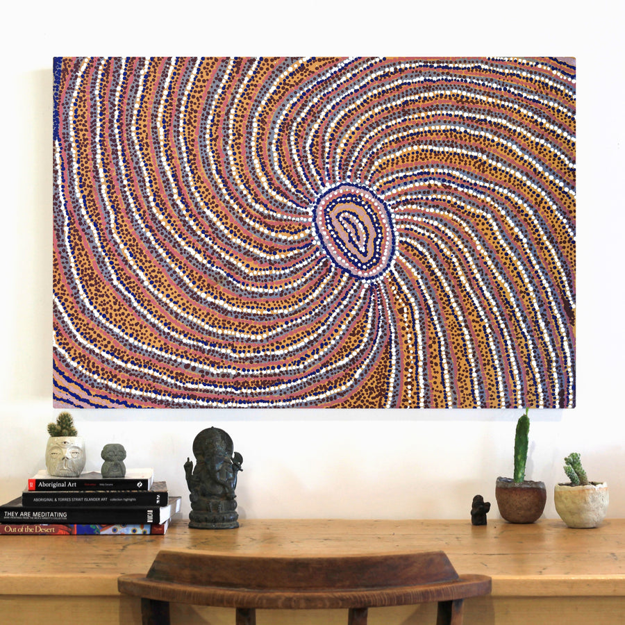 Aboriginal Artwork by Yvonne Lewis, Irrunytju minyma, 91x61cm