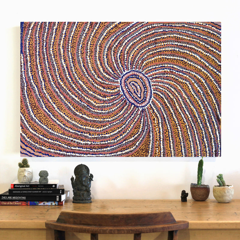 Aboriginal Artwork by Yvonne Lewis, Irrunytju minyma, 91x61cm