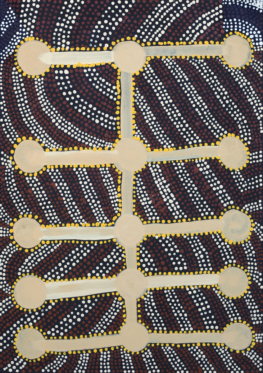 Aboriginal Art by Zakius Jack, Wilkinkaarra - Lake Mackay, 70x50cm - ART ARK®