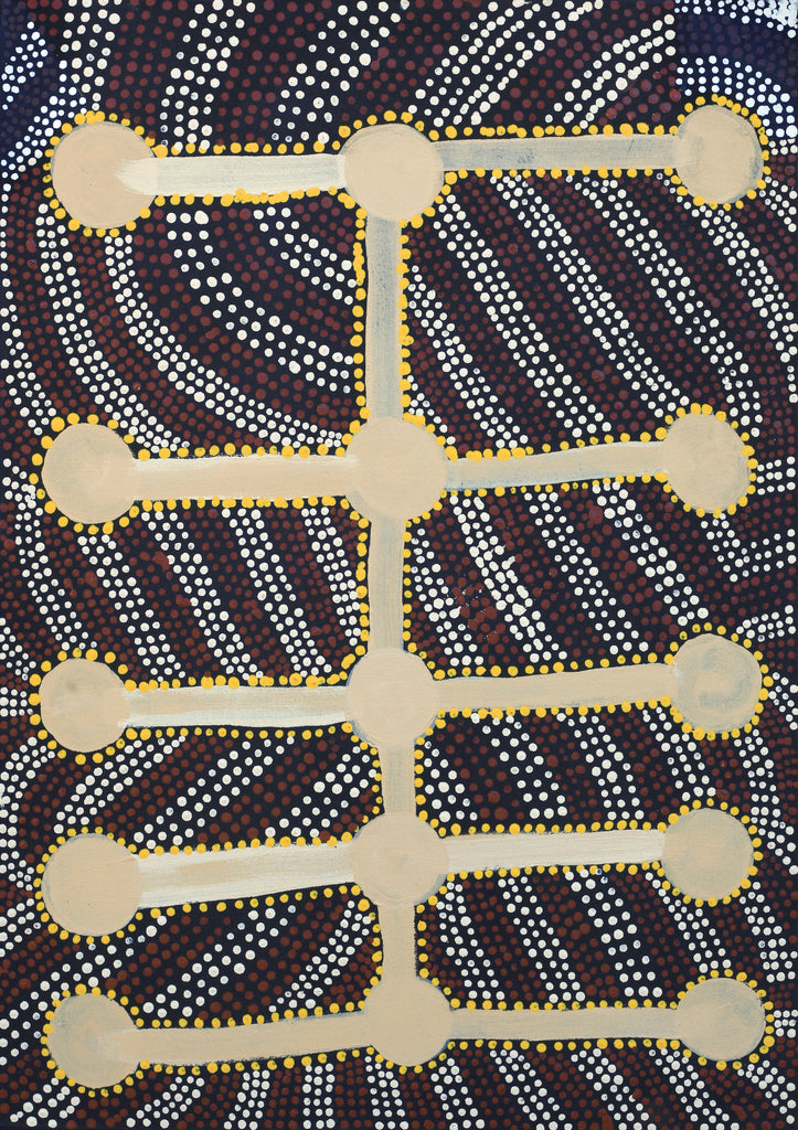 Aboriginal Artwork by Zakius Jack, Wilkinkaarra - Lake Mackay, 70x50cm