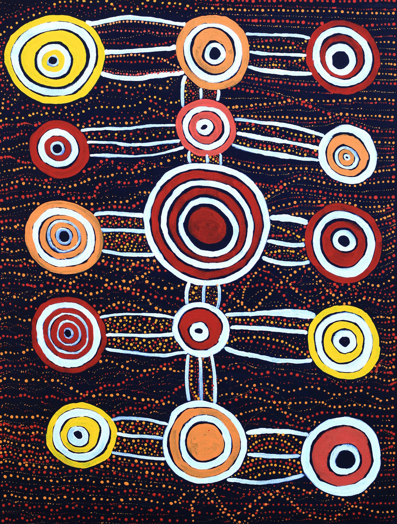 Aboriginal Art by Zakius Jack, Wilkinkaarra - Lake Mackay, 102x77cm - ART ARK®