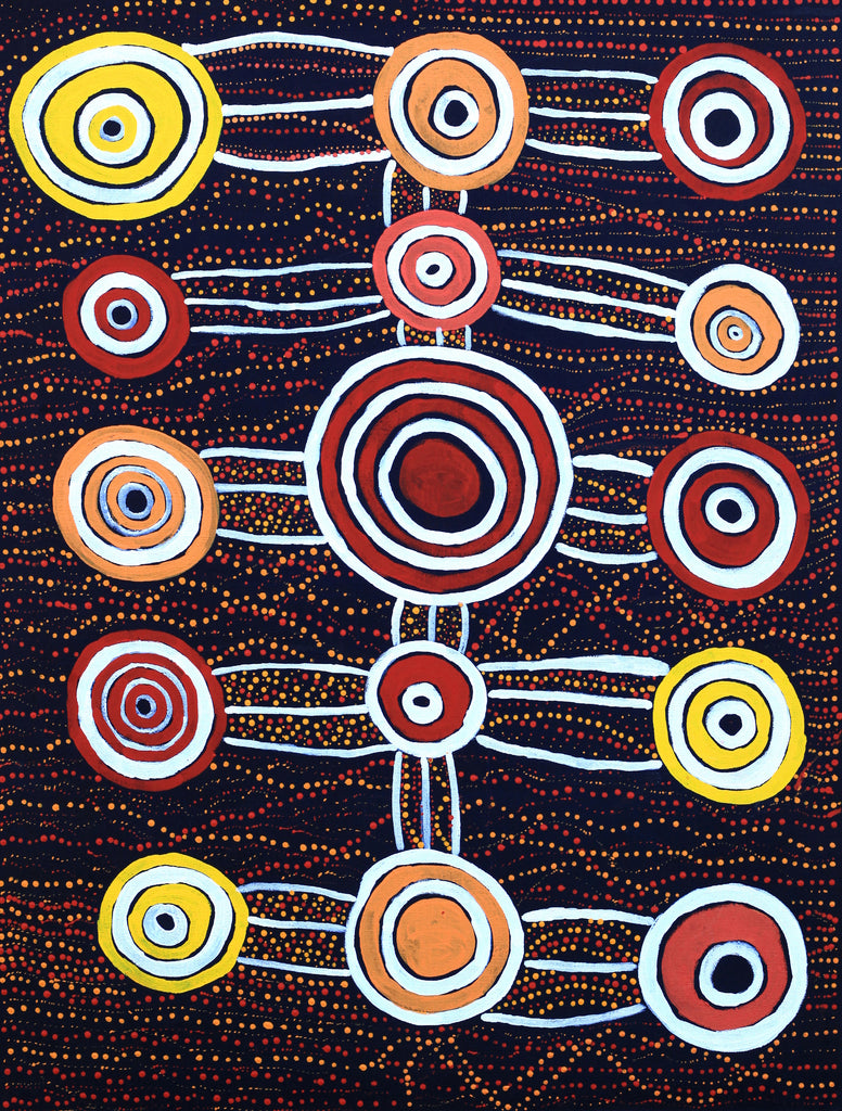 Aboriginal Artwork by Zakius Jack, Wilkinkaarra - Lake Mackay, 102x77cm
