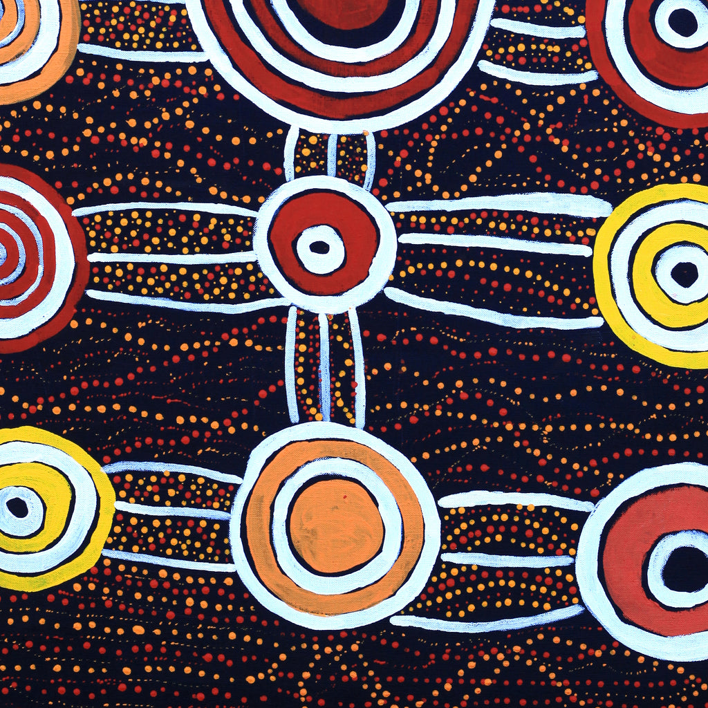Aboriginal Artwork by Zakius Jack, Wilkinkaarra - Lake Mackay, 102x77cm