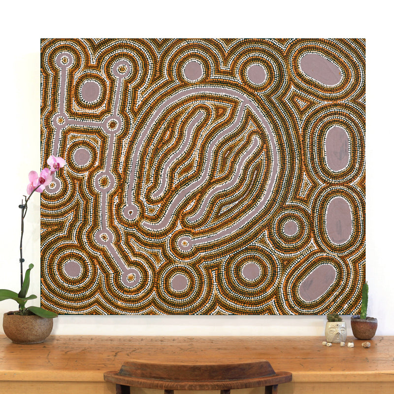 Aboriginal Artwork by Zarissa Napangardi Michaels, Lappi Lappi Jukurrpa, 107x91cm