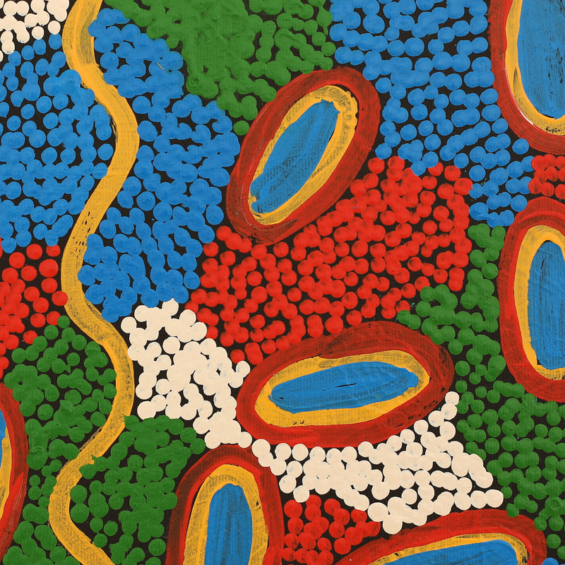 Aboriginal Artwork by Zarissa Napangardi Michaels, Lappi Lappi Jukurrpa (Lappi Lappi Dreaming), 30x30cm