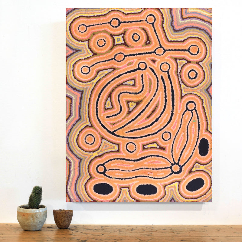 Aboriginal Artwork by Zarissa Napangardi Michaels, Lappi Lappi Jukurrpa, 61x46cm