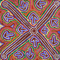 Aboriginal Artwork by Zenaida Nampijinpa Gallagher, Yankirri Jukurrpa (Emu Dreaming) - Ngarlikurlangu, 46x46cm