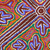 Aboriginal Artwork by Zenaida Nampijinpa Gallagher, Yankirri Jukurrpa (Emu Dreaming) - Ngarlikurlangu, 46x46cm