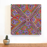 Aboriginal Artwork by Zenaida Nampijinpa Gallagher, Yankirri Jukurrpa (Emu Dreaming) - Ngarlikurlangu, 46x46cm