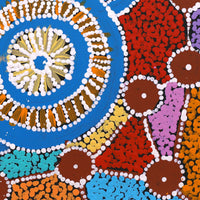 Aboriginal Artwork by Alfreda Nungarrayi Martin, Ngapa Jukurrpa (Water Dreaming) - Puyurru, 30x30cm