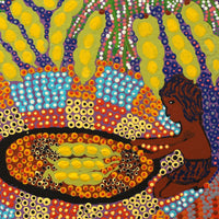 Aboriginal Artwork by Amy Napaljarri Dixon, Bush Tucker, 30x30cm