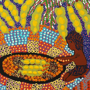 Aboriginal Art by Amy Napaljarri Dixon, Bush Tucker, 30x30cm - ART ARK®