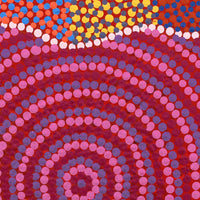 Aboriginal Artwork by Angela Nangala Robertson, Watiya-warnu Jukurrpa (Seed Dreaming), 30x30cm