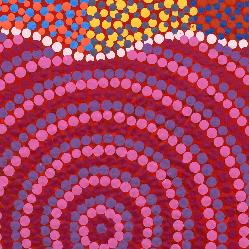 Aboriginal Artwork by Angela Nangala Robertson, Watiya-warnu Jukurrpa (Seed Dreaming), 30x30cm