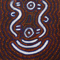 Aboriginal Artwork by Austin Jangala Rice, Ngapa Jukurrpa (Water Dreaming) - Puyurru, 30x30cm