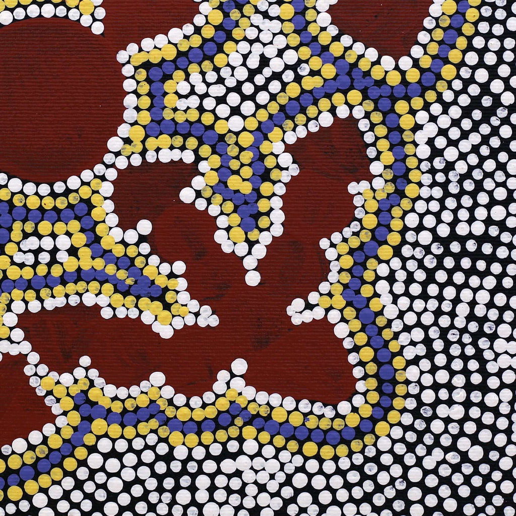 Aboriginal Artwork by Azaria Nampijinpa Robertson, Mina Mina Dreaming, 30x30cm