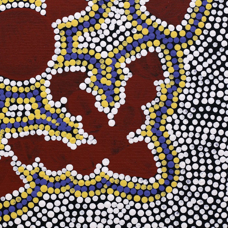Aboriginal Artwork by Azaria Nampijinpa Robertson, Mina Mina Dreaming, 30x30cm