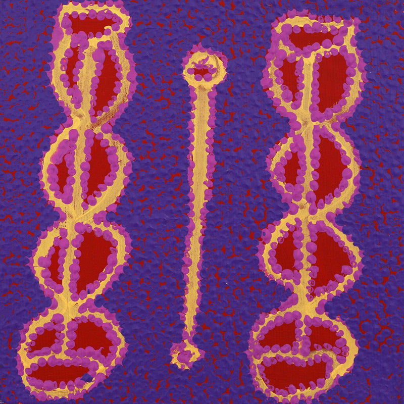 Aboriginal Artwork by Bernard Japanangka Watson, Pamapardu Jukurrpa (Flying Ant Dreaming) - Warntungurru, 30x30cm