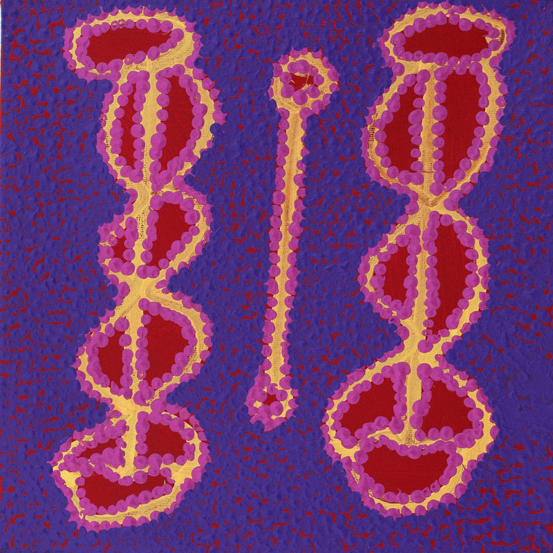 Aboriginal Artwork by Bernard Japanangka Watson, Pamapardu Jukurrpa (Flying Ant Dreaming) - Warntungurru, 30x30cm