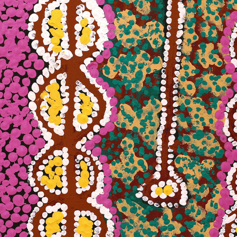 Aboriginal Artwork by Bernard Japanangka Watson, Pamapardu Jukurrpa (Flying Ant Dreaming) - Warntungurru, 30x30cm