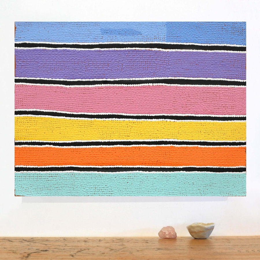 Aboriginal Artwork by Biddy Napaljarri White, Ngatijirri Jukurrpa (Budgerigar Dreaming), 61x46cm