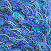 Aboriginal Artwork by Casper Japaljarri Dixon, Ngapa Jukurrpa (Water Dreaming) - Puyurru, 30x30cm
