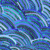 Aboriginal Artwork by Casper Japaljarri Dixon, Ngapa Jukurrpa (Water Dreaming) - Puyurru, 30x30cm