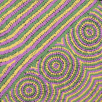 Aboriginal Artwork by Cecilia Napurrurla Wilson, Nguru Yurntumu-wana (Country around Yuendumu), 30x30cm