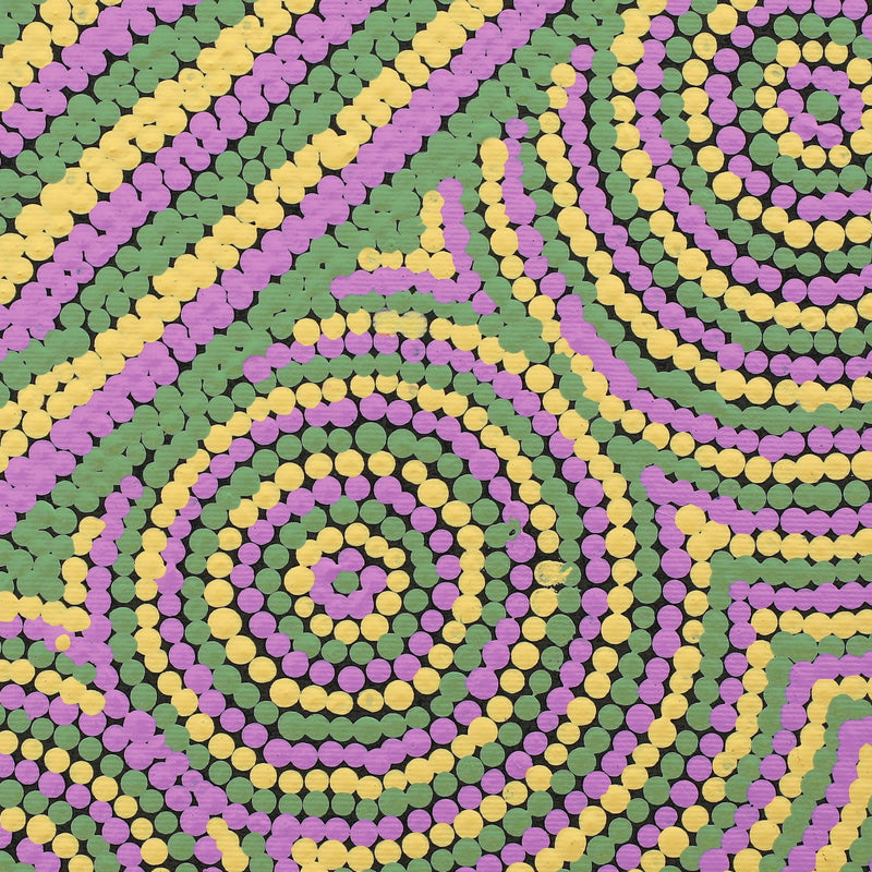 Aboriginal Artwork by Cecilia Napurrurla Wilson, Nguru Yurntumu-wana (Country around Yuendumu), 30x30cm