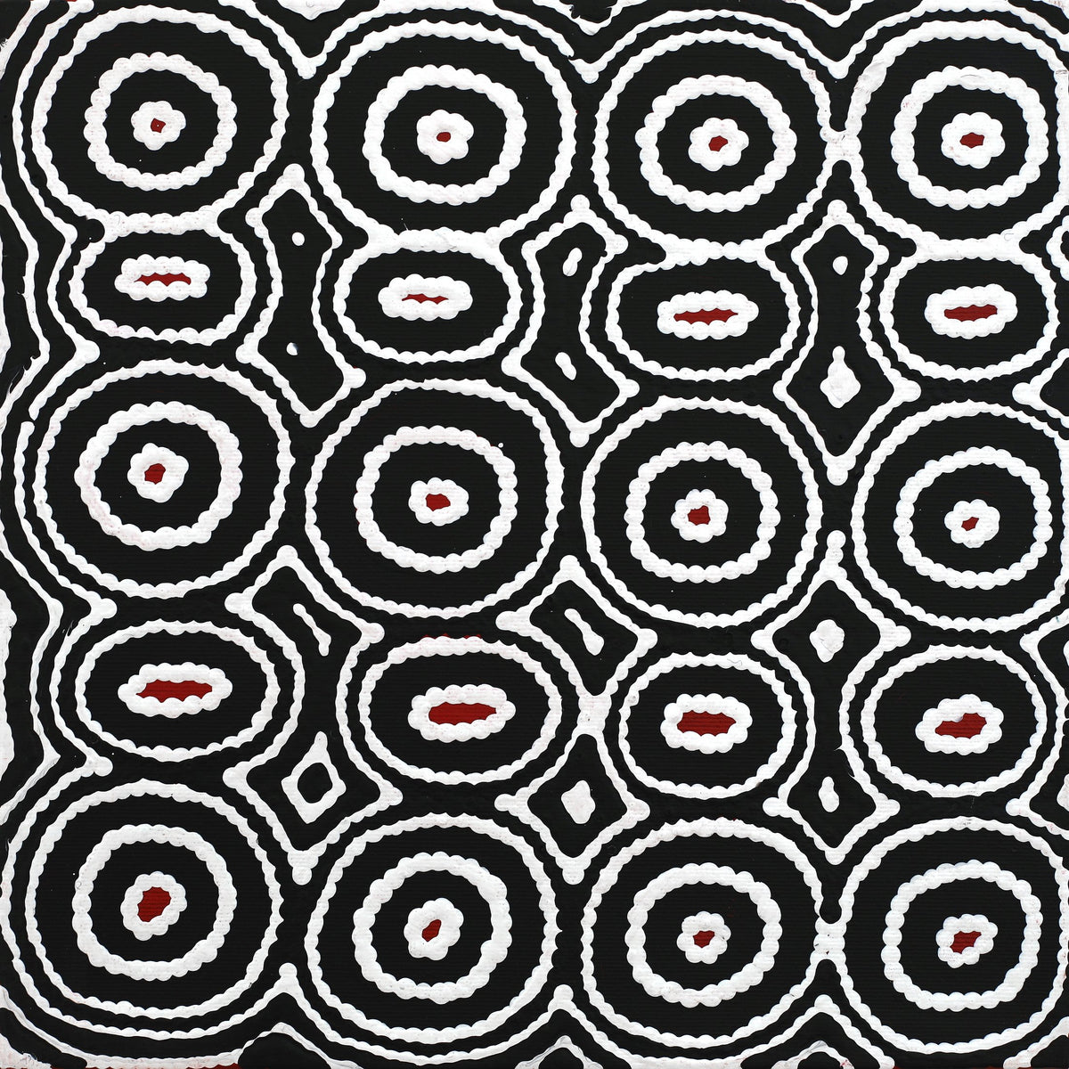 Aboriginal Art by Cecily Napanangka Marshall, Pikilyi Jukurrpa (Vaughan Springs Dreaming), 30x30cm - ART ARK®