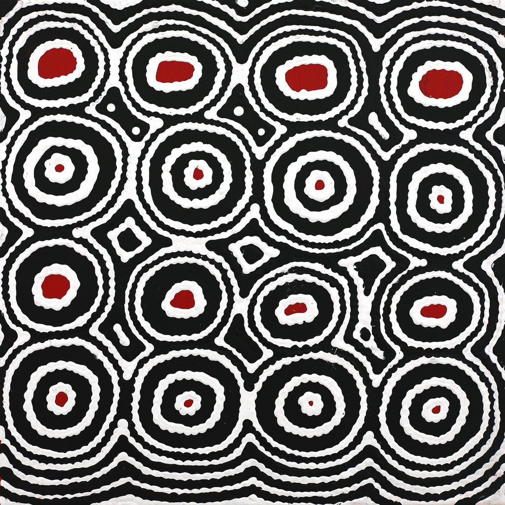 Aboriginal Artwork by Cecily Napanangka Marshall, Pikilyi Jukurrpa (Vaughan Springs Dreaming), 30x30cm