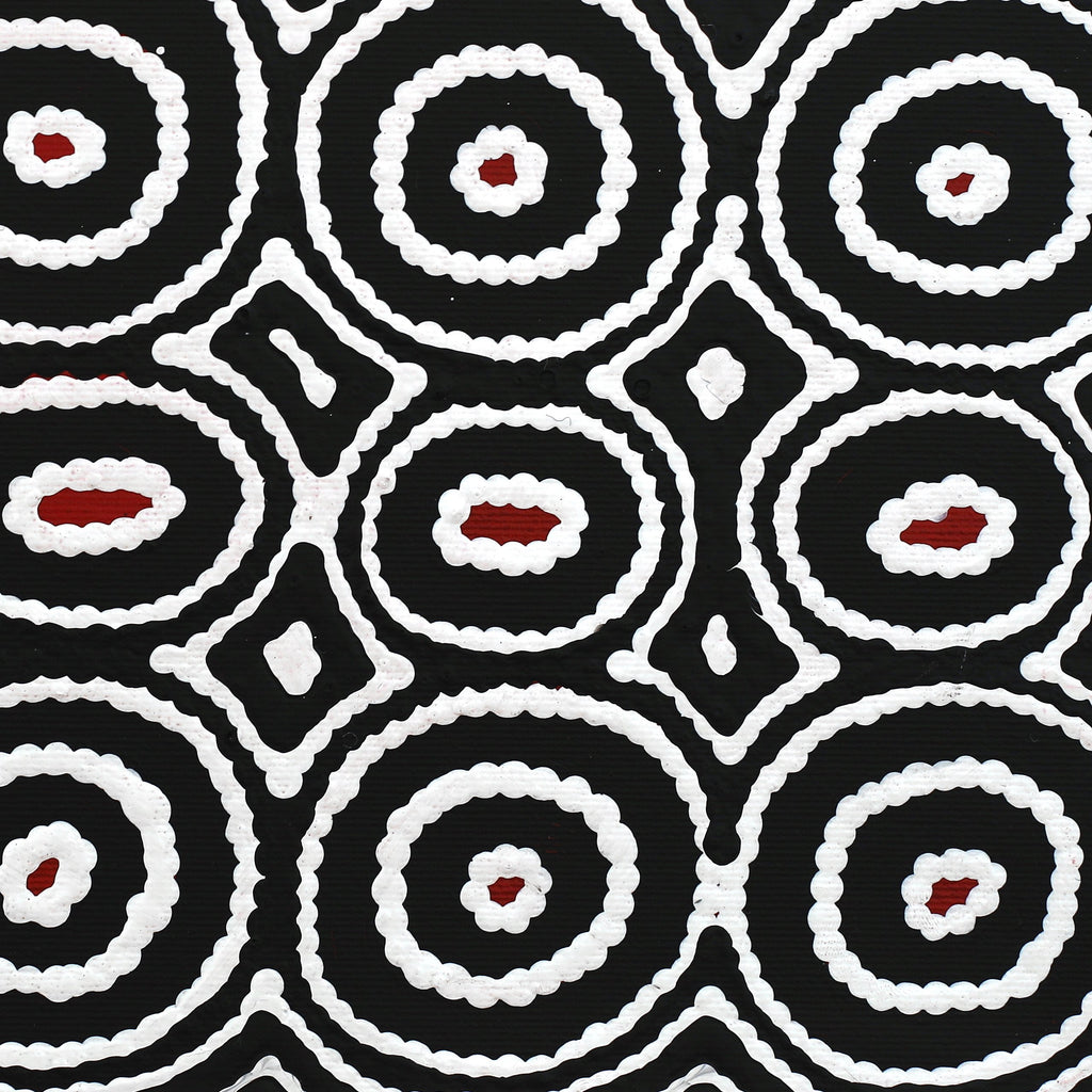 Aboriginal Artwork by Cecily Napanangka Marshall, Pikilyi Jukurrpa (Vaughan Springs Dreaming), 30x30cm