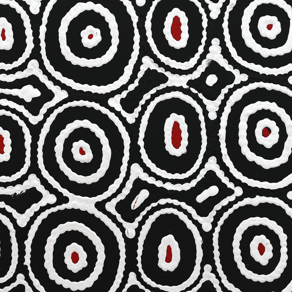 Aboriginal Artwork by Cecily Napanangka Marshall, Pikilyi Jukurrpa (Vaughan Springs Dreaming), 30x30cm