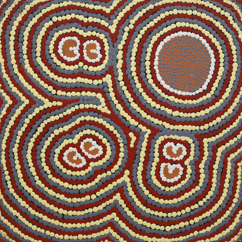 Aboriginal Artwork by Celestine Nungarrayi Tex, Lappi Lappi Jukurrpa, 30x30cm