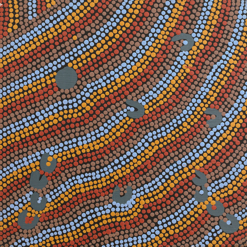 Aboriginal Artwork by Celestine Nungarrayi Tex, Lappi Lappi Jukurrpa, 30x30cm