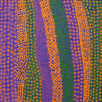 Aboriginal Artwork by Celestine Nungarrayi Tex, Lappi Lappi Jukurrpa, 30x30cm