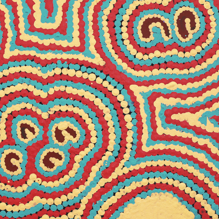 Aboriginal Artwork by Celestine Nungarrayi Tex, Lappi Lappi Jukurrpa, 30x30cm