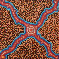 Aboriginal Artwork by Chantelle Napanangka Williams, Wardapi Jukurrpa (Goanna Dreaming) - Yarripilangu,, 30x30cm