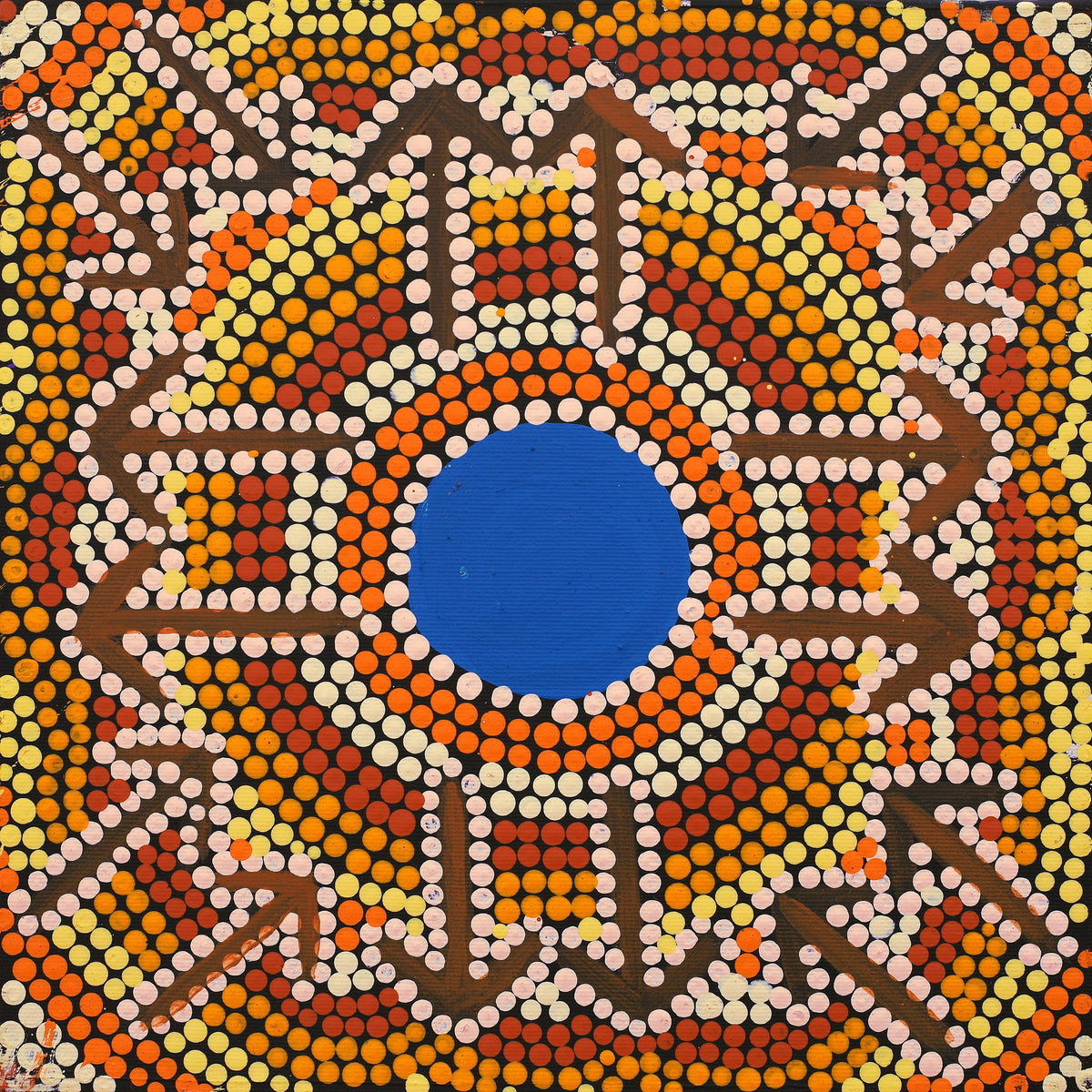 Aboriginal Art by Cherina Nampijinpa Singleton, Yankirri Jukurrpa (Emu Dreaming) - Ngarlikurlangu, 30x30cm - ART ARK®