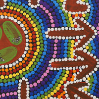 Aboriginal Artwork by Cherina Nampijinpa Singleton, Yankirri Jukurrpa (Emu Dreaming) - Ngarlikurlangu, 30x30cm
