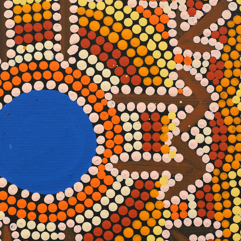 Aboriginal Artwork by Cherina Nampijinpa Singleton, Yankirri Jukurrpa (Emu Dreaming) - Ngarlikurlangu, 30x30cm