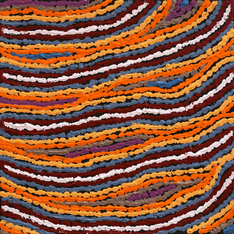 Aboriginal Artwork by Christine Napanangka Michaels, Lappi Lappi Jukurrpa, 30x30cm