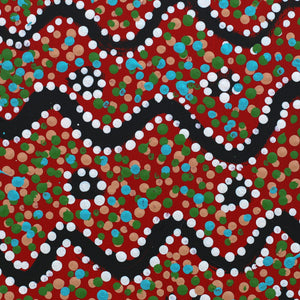 Aboriginal Art by Clarissa Nangala Williams, Ngapa Jukurrpa (Water Dreaming) - Puyurru, 30x30cm - ART ARK®