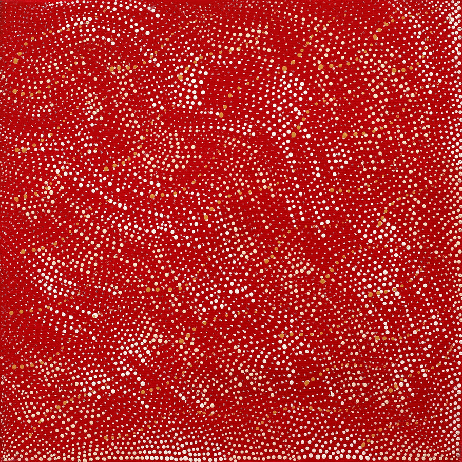 Aboriginal Artwork by Corinne Nampijinpa Ryan, Ngalyarrpa manu Puluku Jukurrpa (Sandhill and Bullock Dreaming), 30x30cm