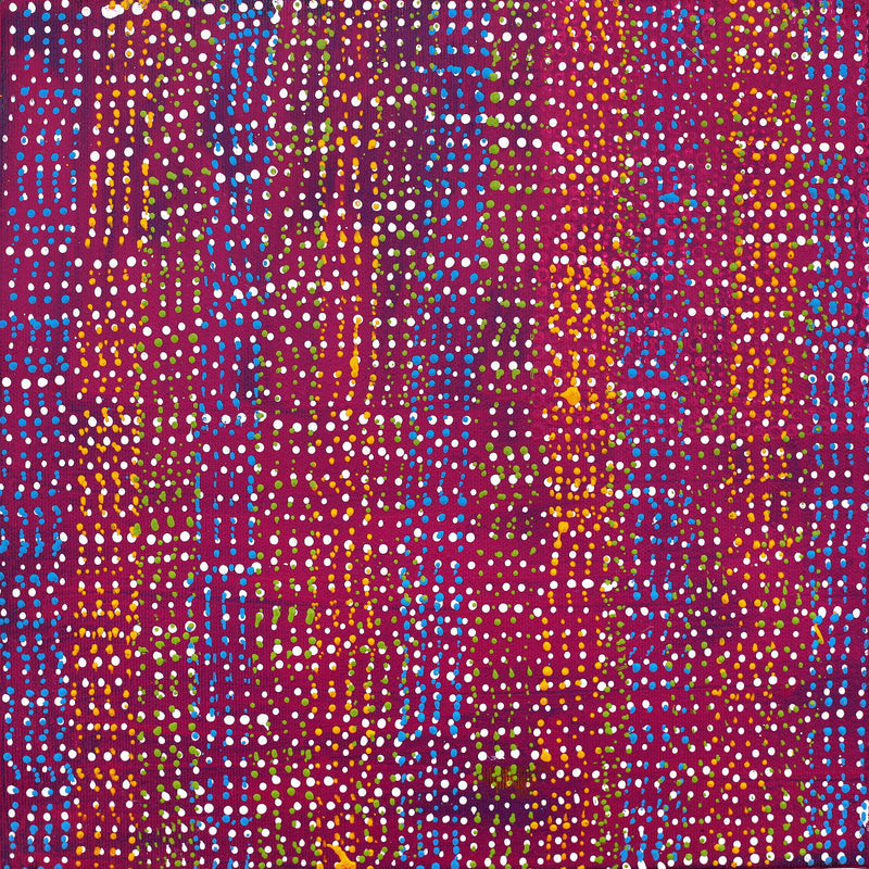 Aboriginal Artwork by Deborah Napaljarri Wayne, Yarungkanyi Jukurrpa (Mt Doreen Dreaming), 30x30cm