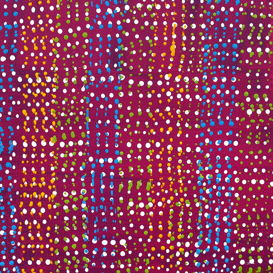 Aboriginal Artwork by Deborah Napaljarri Wayne, Yarungkanyi Jukurrpa (Mt Doreen Dreaming), 30x30cm